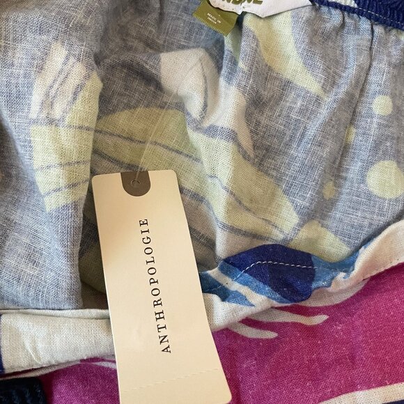 NWT Anthropologie Celandine Linen-Blend Rickrack Mini Skirt Swim Coverup Size L - Picture 4 of 8